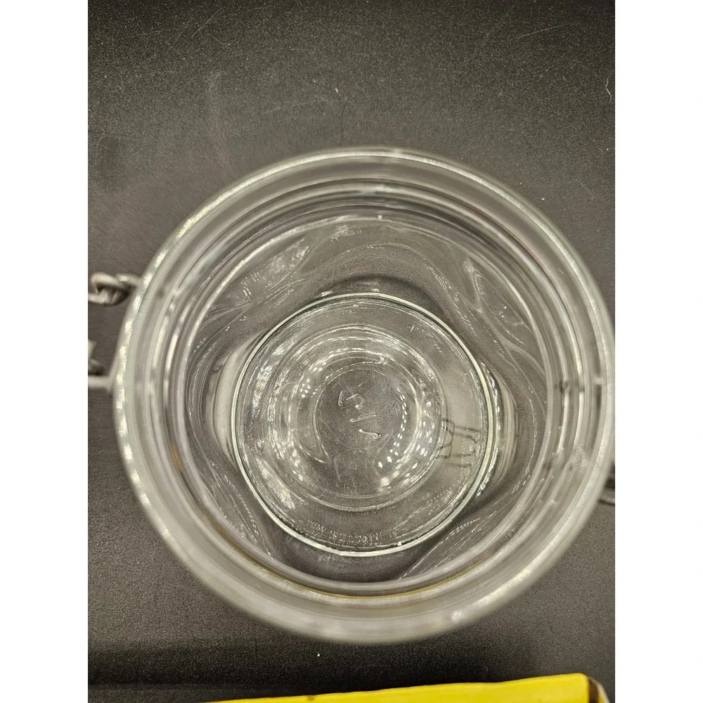 Fidenza Vetraria Italy Glass Jar Wire Bale Clamp Lid Airtight Storage Canister